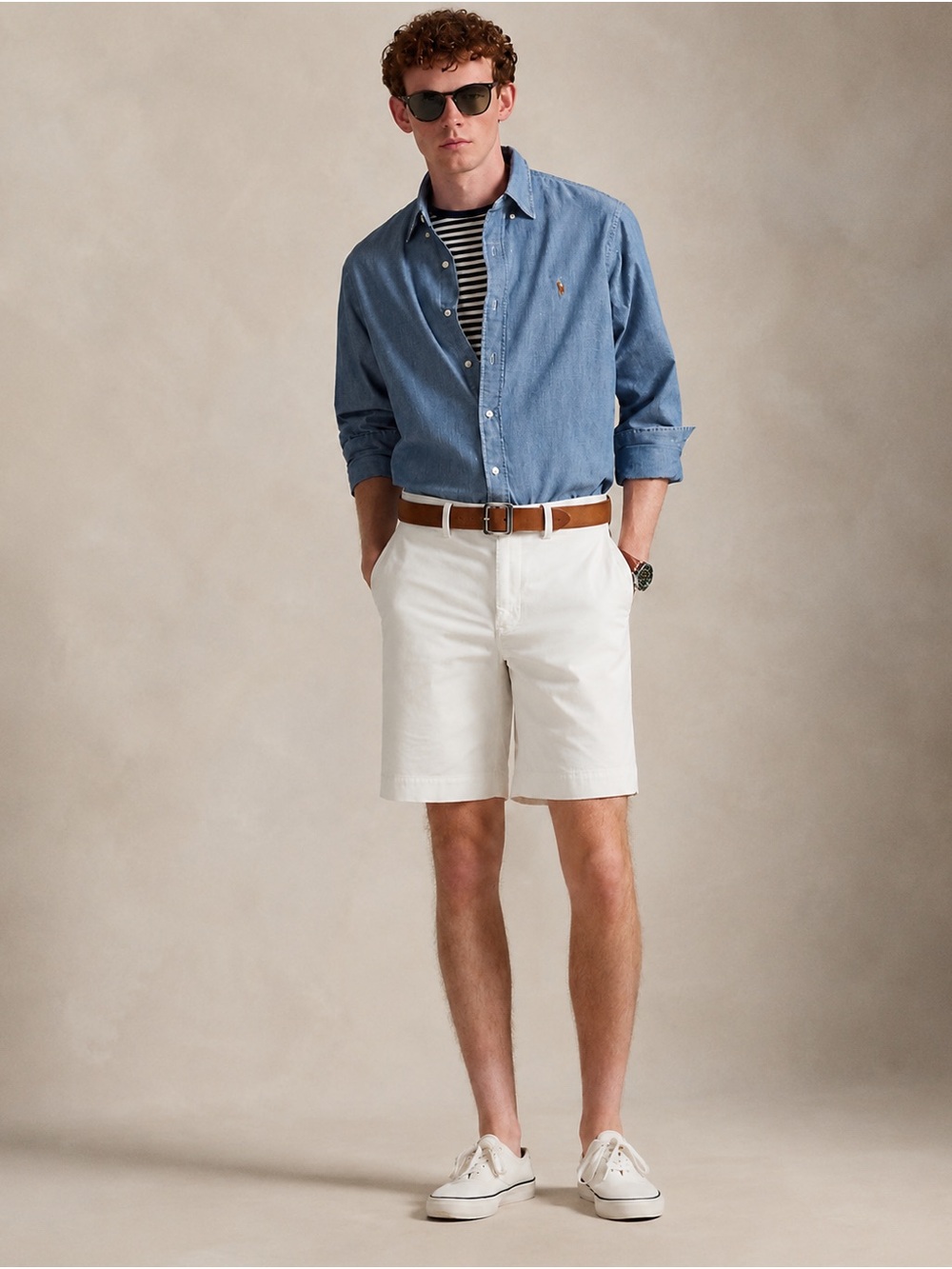 Polo Ralph Lauren Deckwash White Classic Fit Chino Preppy Shorts Mens 30